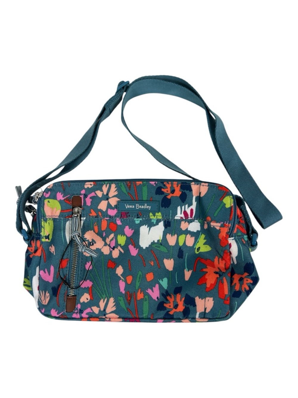 Vera Bradley Lighten Up On The Horizon Crossbrody Floral Print Blue Travel